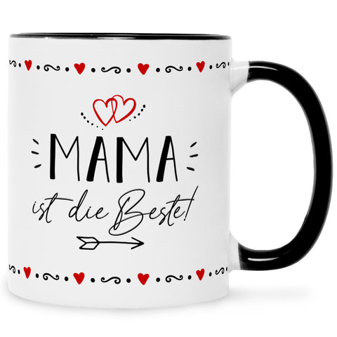 Bedruckte Tasse mit Spruch Mama ist die Beste!