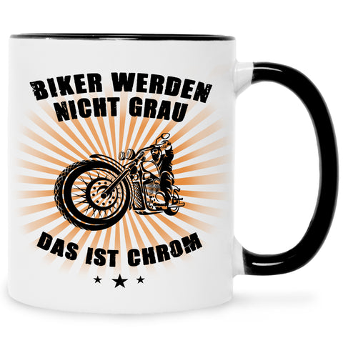Bedruckte Tasse mit Spruch Biker werden nicht grau