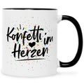 Bedruckte Tasse mit Spruch Konfetti im Herzen