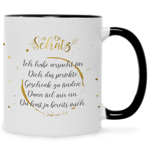Bedruckte Tasse Schatz Ich habe versucht