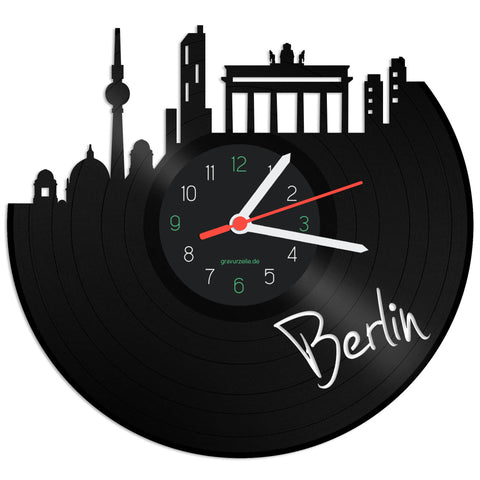 Schallplattenuhr Skyline Berlin
