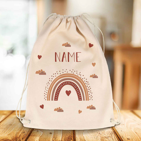 Bedruckter Turnbeutel für Kinder im Regenbogen Design