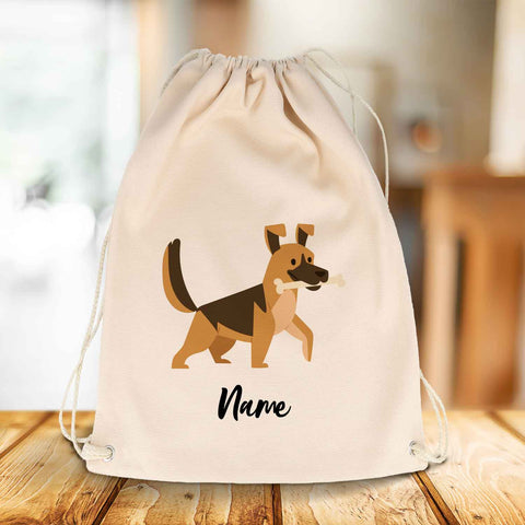 Bedruckter Turnbeutel für Kinder im Cartoon Hund Design