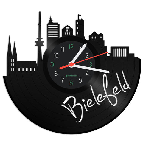 Schallplattenuhr Skyline Bielefeld