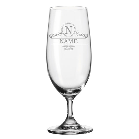 Leonardo Bierglas mit Gravur "Ornament" mit Namen und Datum