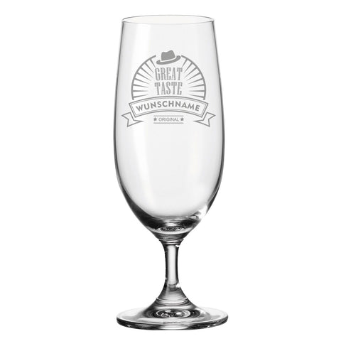 Leonardo Bierglas mit Gravur "Great Taste" mit Namen