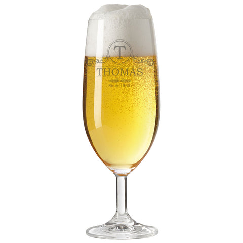 Leonardo Bierglas mit Gravur "Ornament" mit Namen und Datum