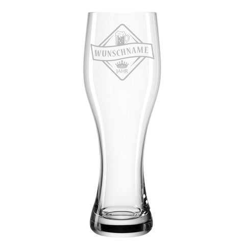 Leonardo Weizenglas mit Gravur "Bierkenner + Wunschname"