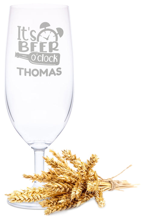 Leonardo Bierglas mit Gravur "It's beer o'clock"