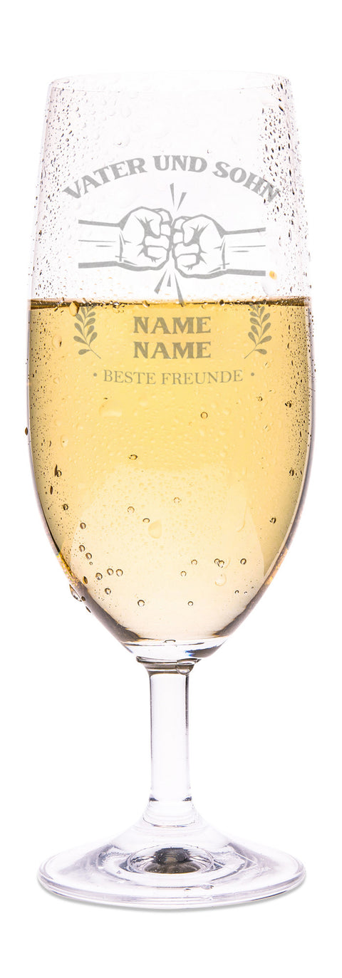 Leonardo Bierglas mit Gravur "Vater und Sohn"