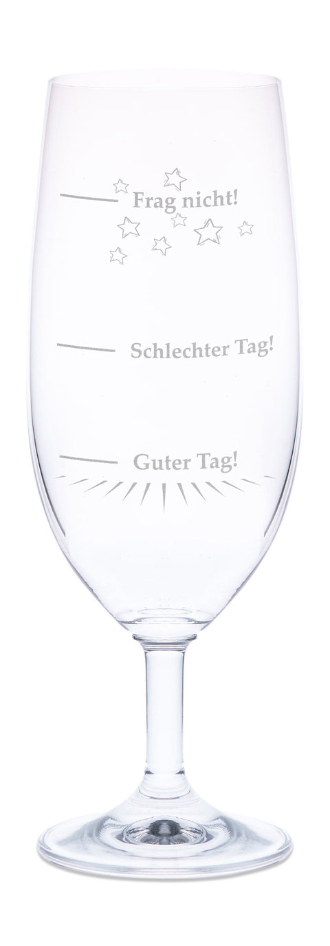 Leonardo Bierglas mit Gravur "Guter Tag Schlechter Tag"