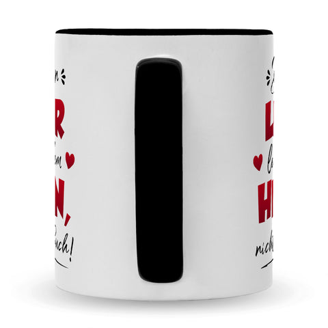 Bedruckte Tasse mit Spruch Die besten Lehrer lehren aus dem Herzen