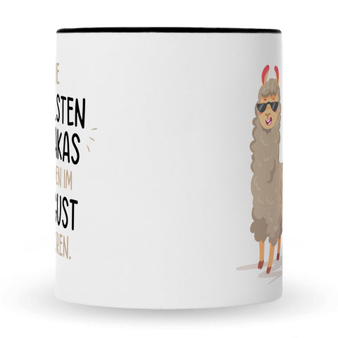 Bedruckte Tasse mit Spruch Die coolsten Alpakas