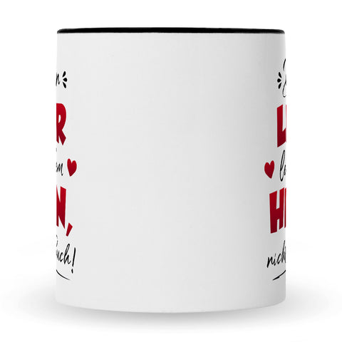 Bedruckte Tasse mit Spruch Die besten Lehrer lehren aus dem Herzen