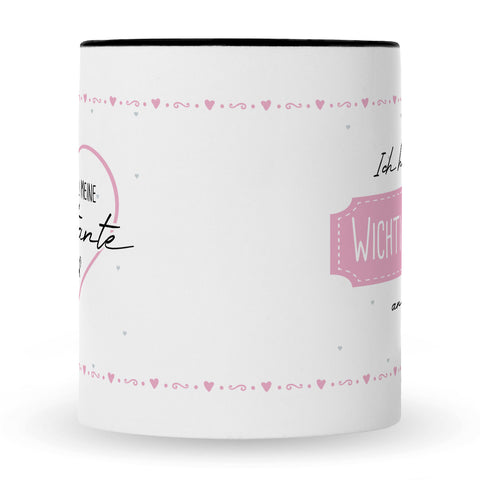 Bedruckte Tasse mit Spruch Ich habe eine wichtige Frage an dich! Patentante/Patenonkel