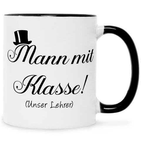 Bedruckte Tasse mit Spruch Mann mit Klasse