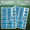 Schuletiketten mit Namen - Piraten Design - 100 Aufkleber in verschiedenen Größen