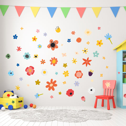 Wandtattoo Kinderzimmer Blumen Design