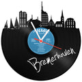 Schallplattenuhr Skyline Bremerhaven