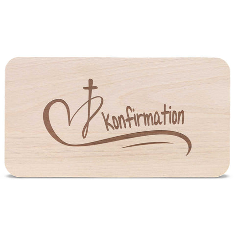 Frühstücksbrettchen mit Gravur "Konfirmation Herz"