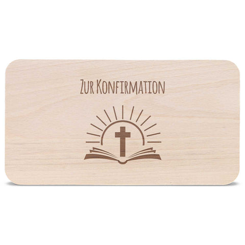 Frühstücksbrettchen mit Gravur "Konfirmation Bibel"