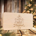 Frühstücksbrettchen aus Holz mit Gravur - Have yourself a merry little Christmas - Weihnachtsdeko