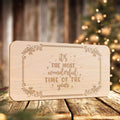 Frühstücksbrettchen aus Holz mit Gravur - it´s the most Wonderful time of the Year - Weihnachtsdeko