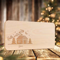Frühstücksbrettchen aus Holz mit Gravur - Hello Winter - Personalisiert mit Name - Weihnachtsdeko