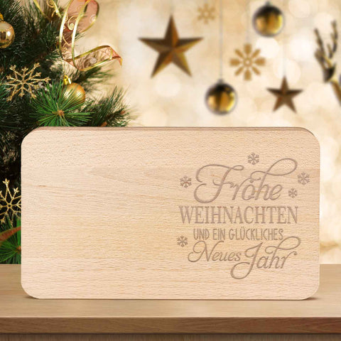Frühstücksbrettchen Frohe Weihnachten & ein glückliches Neues Jahr