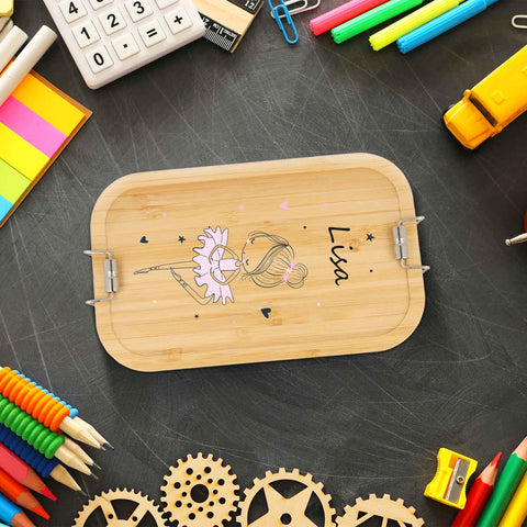Brotdose mit Deckel für Kinder mit UV-Druck im "Ballerina" Design