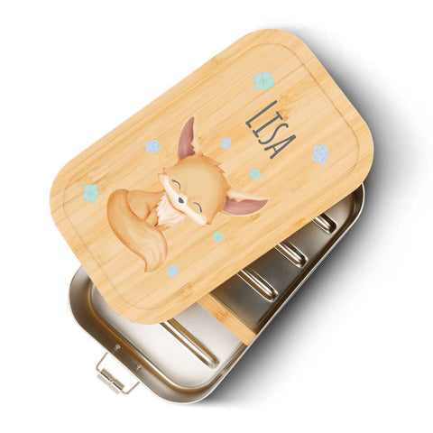 Brotdose mit Deckel für Kinder mit UV-Druck im "Fuchs" Design