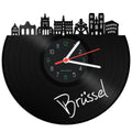 Schallplattenuhr Skyline Brüssel