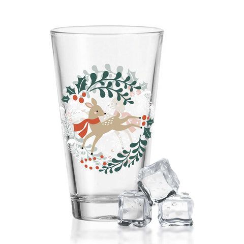 Leonardo Wasserglas mit UV-Druck - Winterreh Motiv - zu Weihnachten