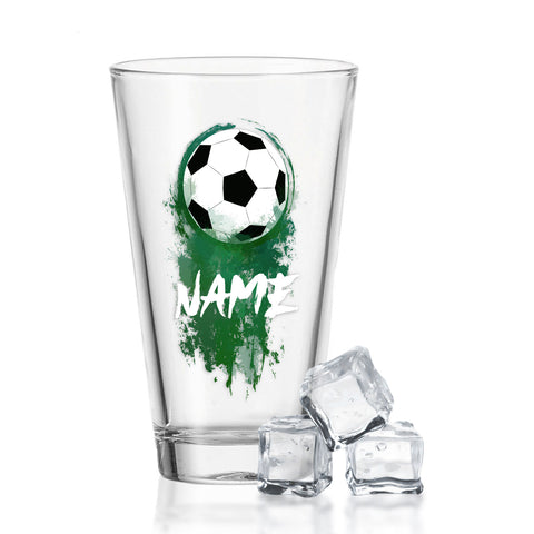 Leonardo Wasserglas mit UV-Druck "Fußball" mit Wunschname - Für Kinder