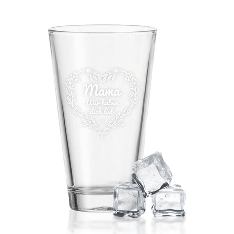 Leonardo Wasserglas mit UV-Druck "Mama wir haben dich lieb"