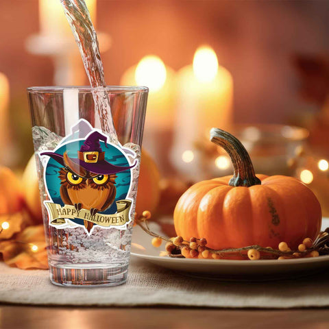 Leonardo Wasserglas mit UV-Druck "Happy Halloween Eule" für Halloween