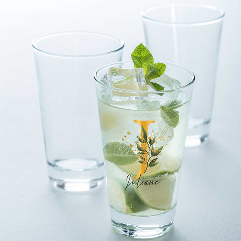 Leonardo Wasserglas mit UV-Druck "Floral Alphabet" mit Wunschnamen