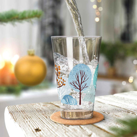 Leonardo Wasserglas mit UV-Druck - Winterbäume Motiv - zu Weihnachten