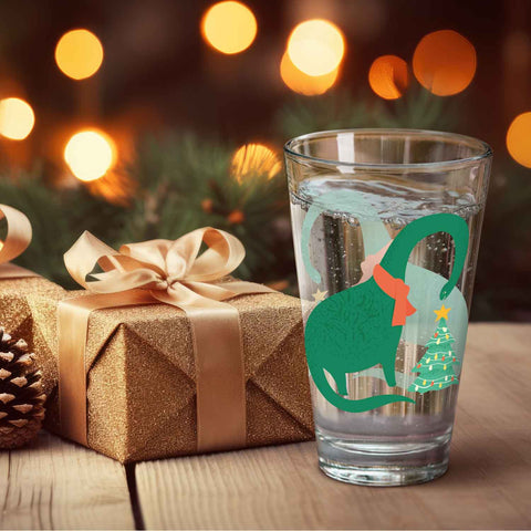 Leonardo Wasserglas mit UV-Druck im Santalanghals Design zu Weihnachten
