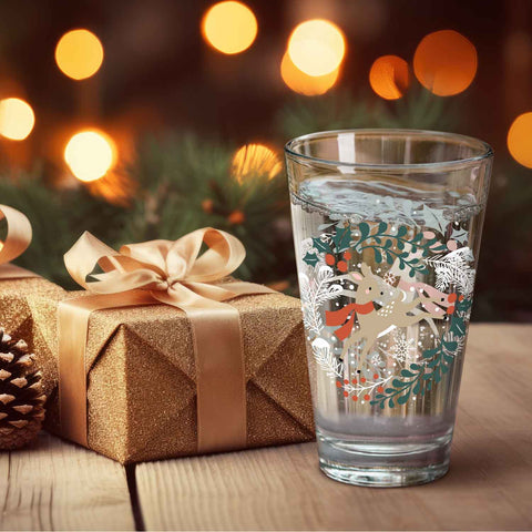 Leonardo Wasserglas mit UV-Druck im Winterreh Design zu Weihnachten