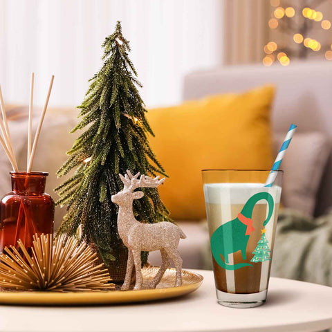 Leonardo Wasserglas mit UV-Druck im Santalanghals Design zu Weihnachten