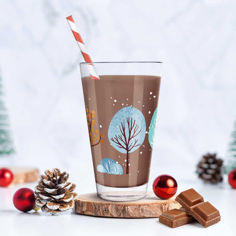 Leonardo Wasserglas mit UV-Druck - Winterbäume Motiv - zu Weihnachten