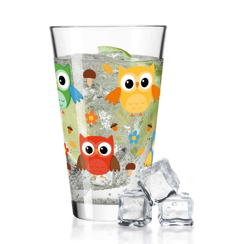 Leonardo Wasserglas mit UV-Druck "Eulen" - Für Kinder im 360° Design