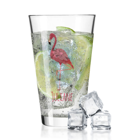 Leonardo Wasserglas mit UV-Druck "Flamingo" mit Namen