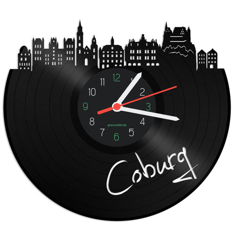 Schallplattenuhr Skyline Coburg