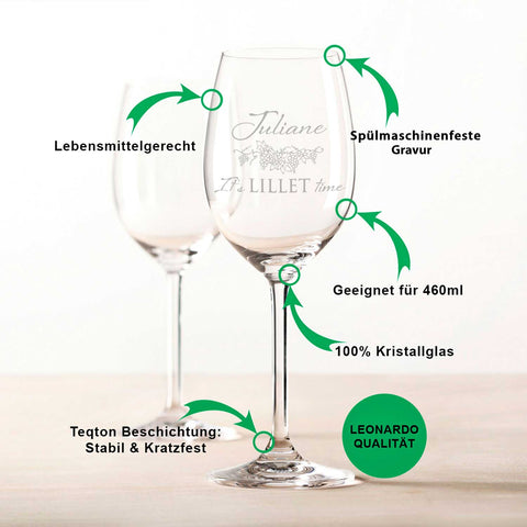 Leonardo Weinglas mit Gravur "It's Lillet time" mit Namen