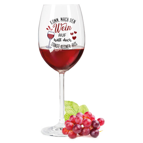 Leonardo Weinglas mit Gravur "Komm mach den Wein auf"