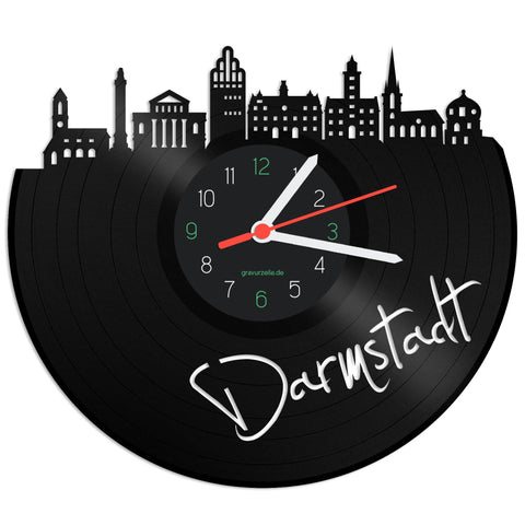 Schallplattenuhr Skyline Darmstadt