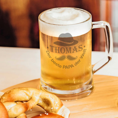 Montana Bierkrug mit Gravur "Der Beste Papa der Welt"