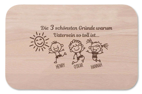 Frühstücksbrettchen Der schönste Grund warum Vater sein so toll ist